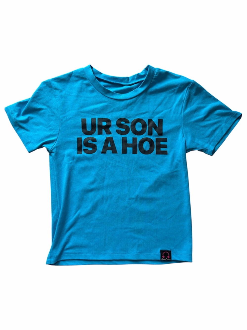 Spencer’s x Kayla Malec Blue Black Graphic Baby Fitted Cropped Tee T-Shirt Y2K